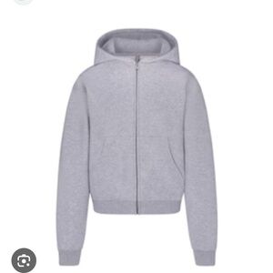 SKIMS light heather gray zip up hoodie XL